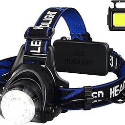 JAMUNESH ENTERPRISE Headlamp Torch, USB Rechargeable Water Resistance 8000 Lumen Ultra Bright Single LED 3 Modes Flashlight Headlamps for Trekking Fishing (Emergency) (1 L Head+ Kt)-3