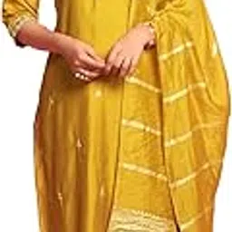 lookmark Women's Pure Cotton Straight Kurta Pant Dupatta Set with Elegant Embroidery - Perfect for Every Occasion-picture-17
