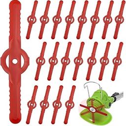 HASTHIP® 20Pcs Mower Blades Replacement - Plastic Blades Replace for String Trimmer - Grass Cutter /Brush Cutter Blade Replacement -Serrated Grass Cutting Blade - Universal Trimmer Replacement Blade-picture-1