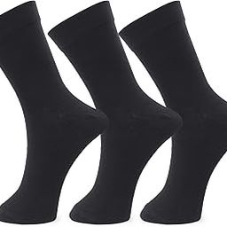 Men's Formal Office Socks (Pack of 3) – Breathable, Anti-Odour, Moisture Absorbent Cotton | All-Season Calf-Length Socks | Durable & Comfortable – Black, Free Size-image-1