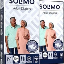 Amazon Brand-Solimo Adult Diapers Tape Style|Medium Size|60 Count|(30 x Pack of 2)|Waist 28-45 Inch(71-114 cm)|Unisex|Quick Absorption|Leak Proof Upto 12 Hours|Wetness Indicator|For Men & Women-image-35