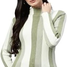 Women Multi-Color Strips Sweater-image-4