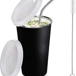 KREZON Stainless Steel Sipper for Kids with Straw Glass for Kids Milk Tumbler with Straw and Lid Sippy Cup with Gum Protection for Kids Straw and 1 Cleaning Brush-14