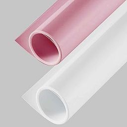 Smiledrive Photography Background Sheets - Backdrop Sheets 60 x 120 cm Waterproof Wrinklefree PVC Material (Pink and White)-17