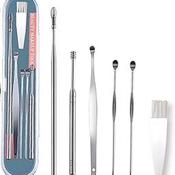 Ear Wax Cleaner Resuable Ear Cleaner Kit Ear Cleaner Tool Set with Storage Box Ear Wax Remover Tool Kit with Ear Curette Cleaner and Spring Ear Buds Cleaner - 6 Pc Set-image-49
