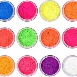 NAILWIND 12 Colors Neon Nail Powder Fluorescent Powder, Nail Pigments Dust Nail Glitter, Pigment Eyeshadow for Face Body Makeup Nail Art Decoration-25