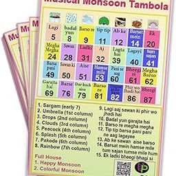 UltPult Tambola Monsoon Sawan Theme Tambola Tickets - Musical Edition Theme | English | Rainy Bingo Housie Game Cards for Kitty Party, Friends & Family Gatherings (Set of 15 Tickets)-image-95