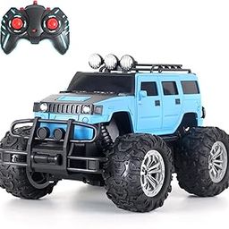 Popsugar Off Roader Rechargeable Remote Control Monster Truck with 2 Speeds and 4 Headlight Modes | Lithium Battery | C-Type Charging | Remote Control Car for Kids | Made in India, Sky Blue-11