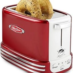 Nostalgia Retro Wide 2-Slice Toaster, Vintage Design With Crumb Tray, Cord Storage & 5 Toasting Levels, Red-picture-10