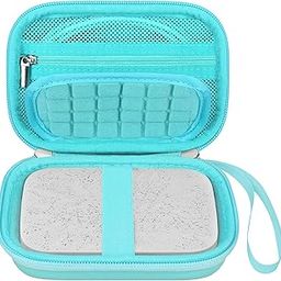 Elonbo Carrying Case for HP Sprocket Portable 2x3 Instant Color Photo Printer, Instant Photo Printer Travel Protective Organizer Holder, Extra Mesh Pocket Fits Photo Paper Cable, Green+Inside Green-14
