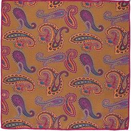 Paisley Orange & Purple Microfiber Pocket Square For Men-picture-36