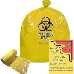 Premium Biohazard Garbage Bags – Medical Waste Bags, Puncture-Resistant, Leak-Proof, Ideal for Hospital, Healthcare, Laboratory & Clinical Use (54 Count (Yellow), 21x24 Inches)-image-33