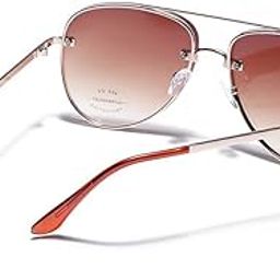 Women Aviator Sunglasses With UV Protected Lens (Brown) (One Size)-16