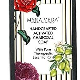 Myra Veda Activated Charcoal Bath Soap for Women & Men | Handmade Bathing Bar Soaps | Organic Bath Soaps for Women, Men | 100% Natural Therapeutic Essential Oil Bath Soap for Glowing Skin & Dry Skin Fece Soap - 100g-22