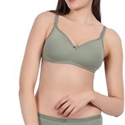 Women's Isabella Bra & Panty Set – Olive Green, Lace Detail-image-71