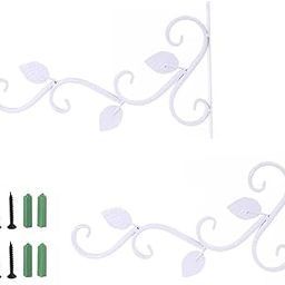 CALANDIS™ Wall Hanging Bracket Iron Hook Fence Deck Porch Garage Balcony Leaf White | Plant Hooks & Hangers | Plant Care, Soil & Accessories | Gardening Supplies | Yard, Garden & Outdoor Living-image-73