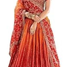 Women's Chinon Silk Embroidered Fabric Work Lehenga Choli With Dupatta-image-34