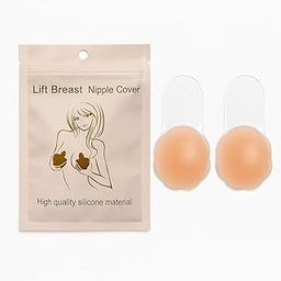 Lift-Up Reusable Silicone Nipple Covers | Invisible Stick-On Pasties for Backless & Strapless Outfits | Skin-Friendly Adhesive | No-Show Coverage for Women Beige-image-61