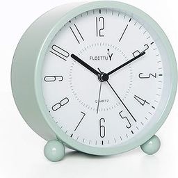 FLOITTUY Super Silent Metal Alarm Analog Clock, Beep Wake Round Alarm Clock with Night Light, Battery Operated, Easy Set, Simple & Retro for Desk, Bedroom and Home Decoration(Green), 10.9*11.2 Cm-image-42