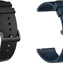 22MM Watch Strap Black Buckle Compatible for Colorfit Pro/Pro 4 Max/Realme S/S Pro/ColorFit Ultra/Ultra 2/GTR 2E & etc. All 22mm Watches (More Model in Photo) Pack of 2-Black & Navy-image-21