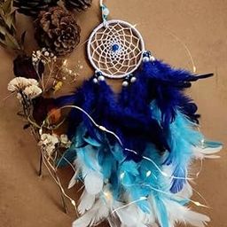 UVID Art and Craft Supplies Feather Dream Catcher (12 inch, Blue)-image-98