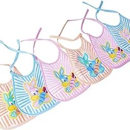 Da Anushi Soft Cotton Washable & Reusable Multicolor Highly Absorbing/Comfortable and Easily Adjustable Feeding Bibs In Apron Style For Babies,Toddlers,Infants-picture-8