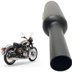 HK CHOTA PUNJAB (SHORT PUNJAB) SHORT BOTTLE Silencer,BLACK COMPATIBLE WITH NEW ROYAL ENFIELD (AFTER 2021)(JI SEIRES) CLASSIC REBON 350 /BULLET 350/ METEOR 350-26