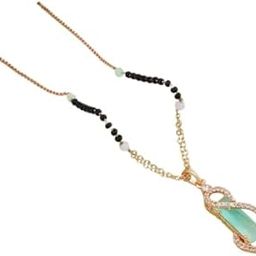 Rose Gold Mangalsutra with Black Beads and Diamond Pendant Traditional Mangalsutra for Women-image-28