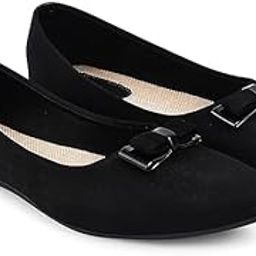 Women's Classic Black Ballet Flats with Bow Detail, Casual Comfort, Offical Belly-image-98