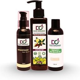 Dija Organics 3-Piece Hair Care Set: Serum (120ml), Shampoo (200ml), Oil (100ml) - For Healthy, Shiny, Strong Hair Growth | PACK OF 2-4