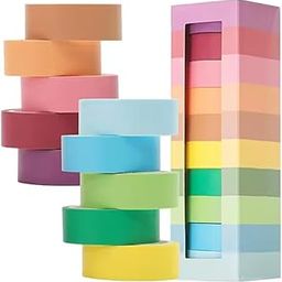 Paper Tape Pack of 10– Washi Tape | Painters Tape | Hand Decor | Retro Decor | Craft Tape | Colored Masking Tape | Scrapbooking | Wide Supplies (10)-20