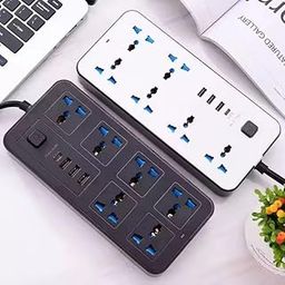 classic-hub Power Strip with 20W PD/Type C, 2500W 10A Extension Cord, USB Charging Ports, Universal Socket, 3-Pin Surge Protection ? White (with 4 Socket)-14