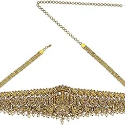 kushal's Fashion Jewellery Ruby Gold Polished Antique Belt With Adjustable Chain Best for Festive Season & Special Occasion - 442869-picture-11
