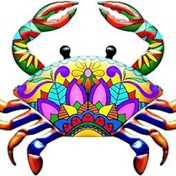 UJEAVETTE Metal Crab Wall Art Decor Outdoor Yard Home Decorative Sculpture Yellow-image-50