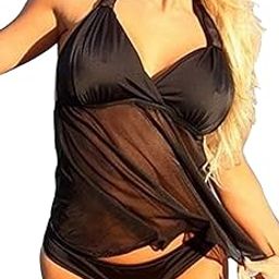Amazon Swimsuit Mesh Pattern Split Swimsuit Women's Bikini Plus Fe lizer Plus Swimwear Bikini Manufacturers bla XL-image-54