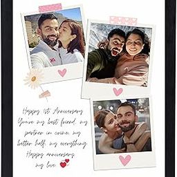 THE GIFTICIAN Customized Picture Collage Frame I Personalized Wall-Mounted Black Wood Frame with Custom Photos and Quote I Gifts for Anniversary Couple Husband Wife Boyfriend & Girlfriend - 8x10Inch-21