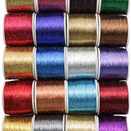 Embroiderymaterial Combo Metallic Zari Thread for Embroidery, Sewing and Jewelry Making, Multicolor | 20 Rolls (Thickness 0.1MM/Length 85Meters)-image-69
