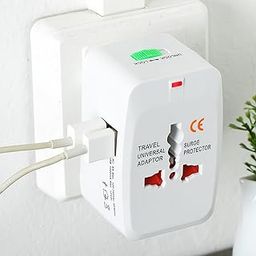 HIVER International Travel Adapter 2 USB Charging Port Smart Wall Charger, All-in-one Universal Plug (US/JP UK EU AU/CN) Worldwide Outlets & AC Socket - Surge Protector White-picture-29