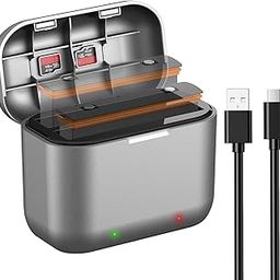 LIRAMARK Fast Battery Charger Hub for Insta360 X3 Quick Portable 2 Channel Battery Charge Storage Station with USB Power Cord and Misro SD Card Slots-image-24