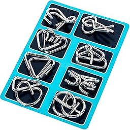 AUGEN Brain Teasers Metal Wire Puzzle Toys, IQ Tester, Brain Games for Kids and Adults, Fun Fidget Puzzles, Train Your Brain, Disentanglement Puzzle Unlock Interlock Toys (8 Pieces, Model- A)-22