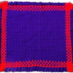 CRM TRADERS Woolen Puja Aasan Mat for Prayers - Handmade Decorative Pooja Mat 21 x 22 inch - Multicolor-image-37