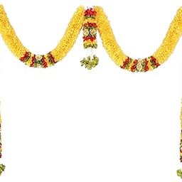 Daedal Crafters- 2feet Thoma(Golden-Yellow and Maroon) DC80 Artificial Doorway Flower toran-image-41