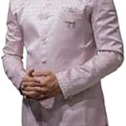 Men Lilac Textured Indo Western ethnic wears Sherwani Set Indo-Western, Full Sleaves, Straight, Regular Fit-image-55