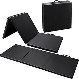 IRIS Tri-Fold Gymnastics Mat, 6' x 2' PU Leather Thick Tumbling Mat with Carrying Handles, Non-Slip Exercise Mats for Home Fitness, Aerobics, Stretching, Yoga, Core Workouts and Martial Arts-picture-5