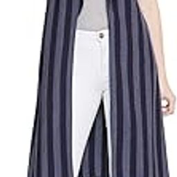 Women's Cotton Blend Sleeveless Shrug (Navy Blue and Grey;)-34