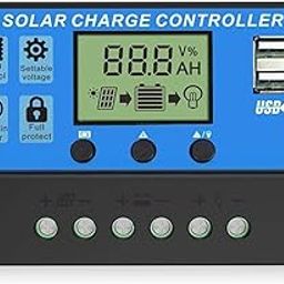 Solar Charge Controller 20A, Solar Charge Controller 12V/24V Intelligent Battery Regulator for Lead Acid & Lithium Battery with LCD Display and 3A USB Port-image-86
