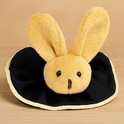 Colorsberry Plush Bunny Hair Scrunchie, For Women & Girls, Multicolor, Trending & Decorative Hair Accessory, Pack of 1 (Golden & Black)-image-57