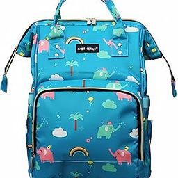 Motherly Flame Printed Diaper Bag for Mothers for Travel, Maternity Bag for Newborn Baby, Mother Travelling Bag, Multipocket Water Resistant, Hospital Bag for Mom with Warranty(Green Elephant)-image-88