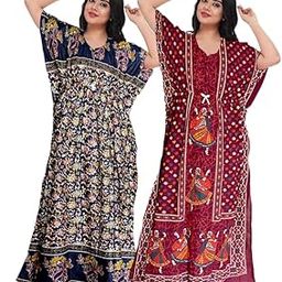 Trikuta Vaishno Latest Trending Women's Cotton Printed Kaftan/Nightgown/Nighty/Maxi-image-52