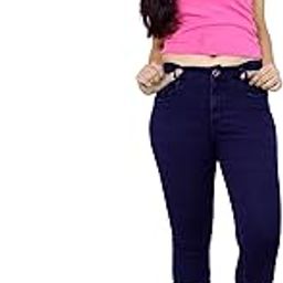 Stretchable Denim Solid Mid Waist Knee Length Button Closure 5 Pocket Capree for Women-image-2